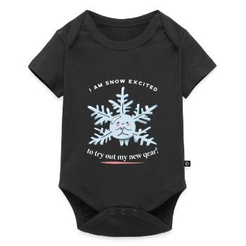 J’ai hâte d’essayer mon nouvel équipement! Neige - Body à manches courtes Premium Bébé - noir - Devant