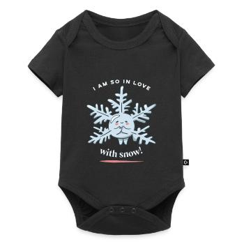 Je suis tellement amoureuse de la neige! Drôle de neige hiver - Body à manches courtes Premium Bébé - noir - Devant