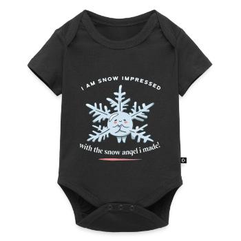 Je suis impressionné par l’ange des neiges que j’ai fait - Body à manches courtes Premium Bébé - noir - Devant