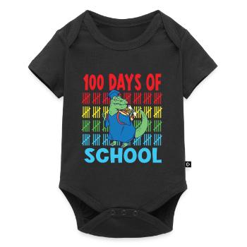 100 jours d’école dinosaure Saur T Rex - Body à manches courtes Premium Bébé - noir - Devant