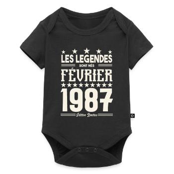 cadeau d'anniversaire Février 1987. février 1987. - Body à manches courtes Premium Bébé - noir - Devant
