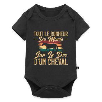 Tout le bonheur Du monde. Sur le dos d'un Cheval. - Body à manches courtes Premium Bébé - noir - Devant