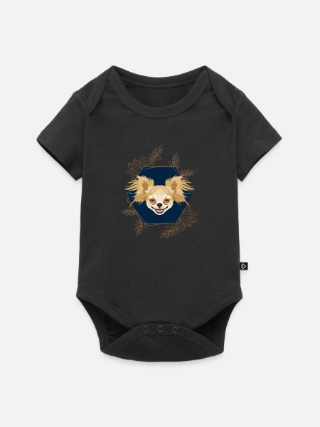 Goldener Hund Chihuahua - Baby Premium Kurzarmbody - Schwarz