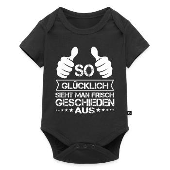 So Glücklich Sieht Man Frisch Geschieden Aus - Baby Premium Kurzarmbody - Schwarz - Vorne