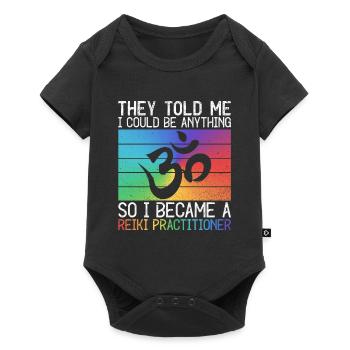 Reiki Energie Reiki Meister - Baby Premium Kurzarmbody - Schwarz - Vorne