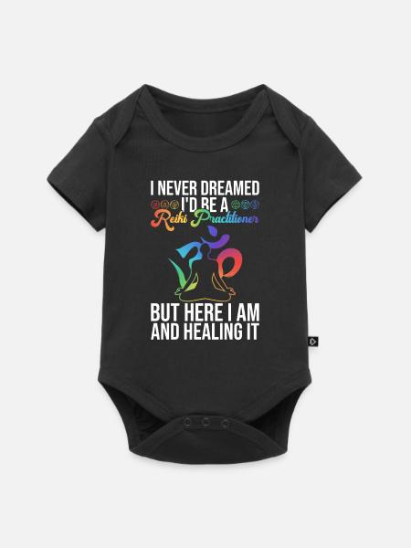 Reiki Praktiker Und Energie - Baby Premium Kurzarmbody - Schwarz