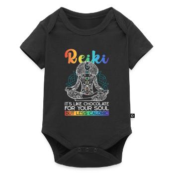Reiki Praktiker Und Energie - Baby Premium Kurzarmbody - Schwarz - Vorne