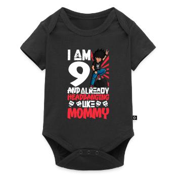 I'm 9 - Young Rocker - Baby Premium short-sleeve bodysuit - black - Front