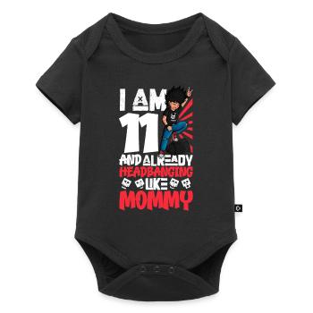 I'm 11 - Young Rocker - Baby Premium short-sleeve bodysuit - black - Front