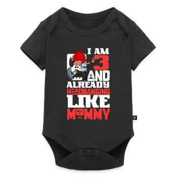 Ich bin 3 - Mädchen Rocker - Baby Premium Kurzarmbody - Schwarz - Vorne