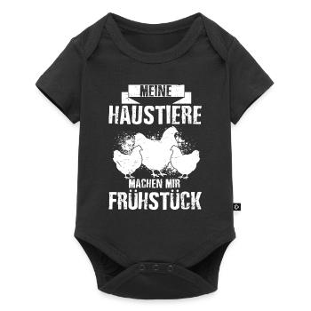 Hühner Landwirt Traktor Agrar Landwirtschaft Spruc - Baby Premium Kurzarmbody - Schwarz - Vorne