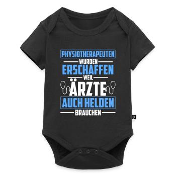 Physiotherapeut Helden Masseur Humor Krankengymnas - Baby Premium Kurzarmbody - Schwarz - Vorne