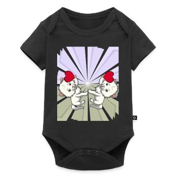 Heart Cats Congratulations Birthday - Baby Premium short-sleeve bodysuit - black - Front