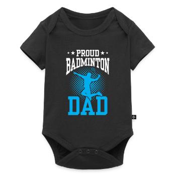 Proud Badminton Dad Lover Badminton Player - Baby Premium short-sleeve bodysuit - black - Front