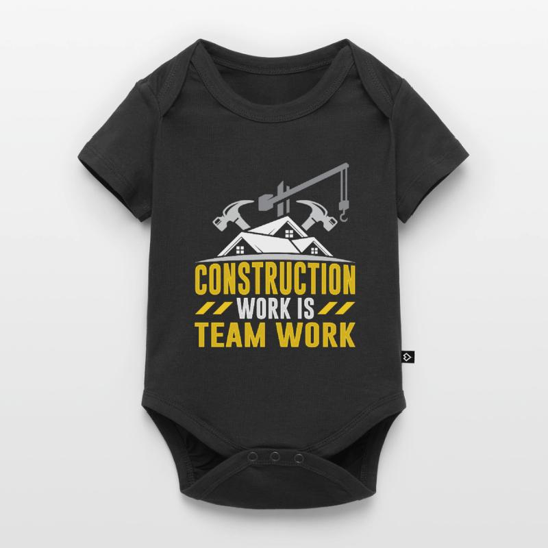 Construction work is teamwork Teamwork Construction site construction Baby Premium short-sleeve bodysuit