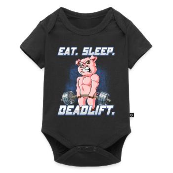 Pig Bodybuilding Fitness Gym Soulevé de terre - Body à manches courtes Premium Bébé - noir - Devant