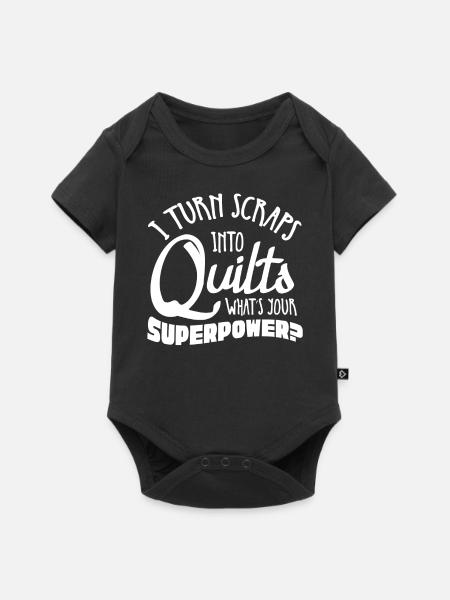 Quilten, Stricken, Nähen, Quilter - Baby Premium Kurzarmbody - Schwarz