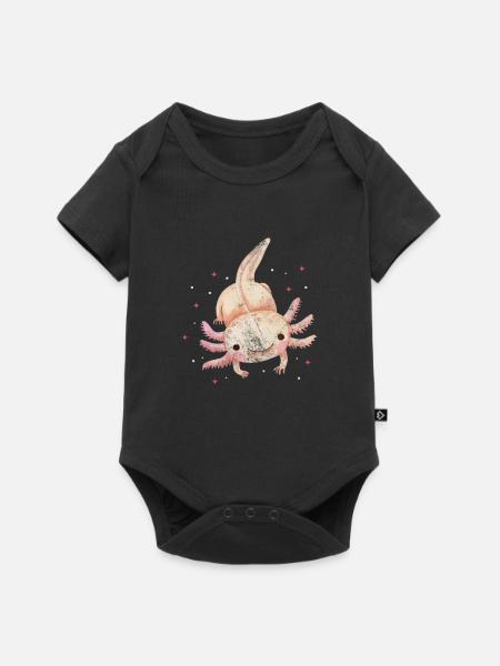 Axolotl Wassertier Wasser Geschenk - Baby Premium Kurzarmbody - Schwarz