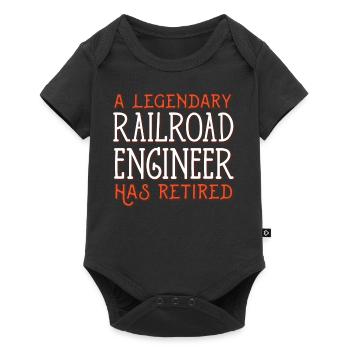 Railway, locomotive - Baby Premium short-sleeve bodysuit - black - Front
