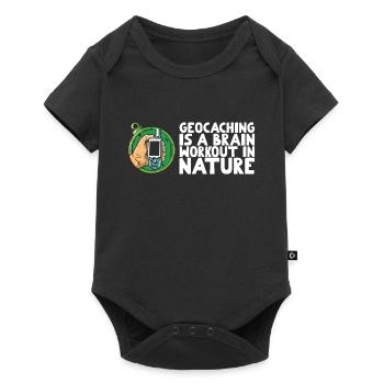 Geocaching is a brain workout in nature - Baby Premium short-sleeve bodysuit - black - Front
