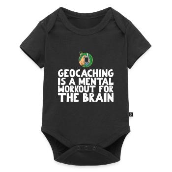 Geocaching is a mental workout for the brain - Baby Premium short-sleeve bodysuit - black - Front