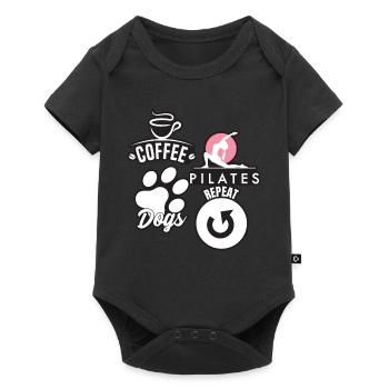 Coffee Pilates Dogs Repeat Funny Pilates - Baby Premium short-sleeve bodysuit - black - Front