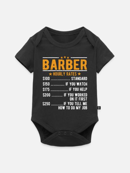 Barbier Stundenlohn - Baby Premium Kurzarmbody - Schwarz