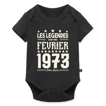 cadeau d'anniversaire Février 1973. février 1973. - Body à manches courtes Premium Bébé - noir - Devant