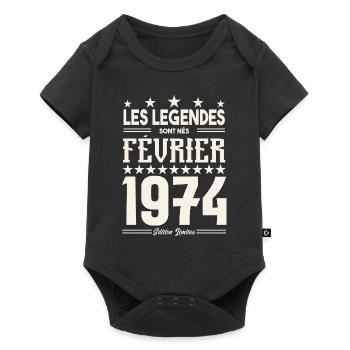 cadeau d'anniversaire Février 1974. février 1974. - Body à manches courtes Premium Bébé - noir - Devant
