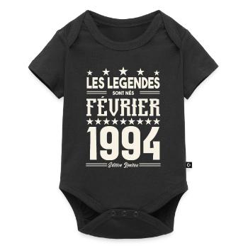 cadeau d'anniversaire Février 1994. février 1994. - Body à manches courtes Premium Bébé - noir - Devant