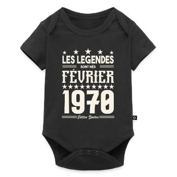 cadeau d'anniversaire Février 1970. février 1970. - Body à manches courtes Premium Bébé - noir - Devant
