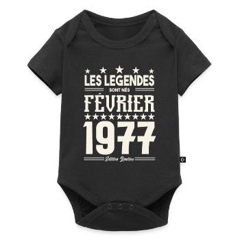 cadeau d'anniversaire Février 1977. février 1977. - Body à manches courtes Premium Bébé - noir - Devant