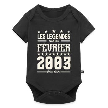 cadeau d'anniversaire Février 2003. février 2003. - Body à manches courtes Premium Bébé - noir - Devant