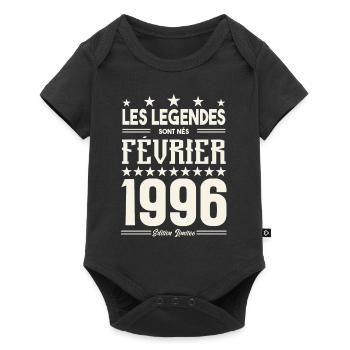 cadeau d'anniversaire Février 1996. février 1996. - Body à manches courtes Premium Bébé - noir - Devant