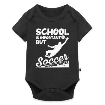School is important, but football is still important - Baby Premium short-sleeve bodysuit - black - Front