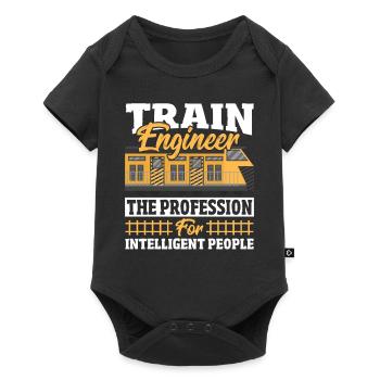 Train Engineer The Profession For Intelligent - Baby Premium short-sleeve bodysuit - black - Front