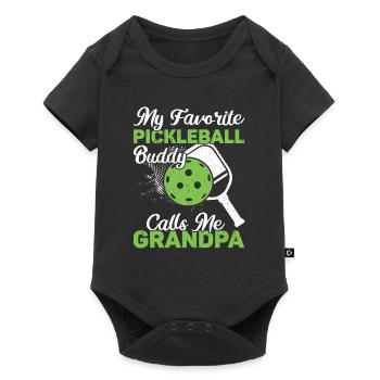 Grandpa Pickleball Paddle - Baby Premium short-sleeve bodysuit - black - Front