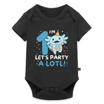1st birthday axolotl one year old sweet axolotls - Baby Premium short-sleeve bodysuit - black - Front