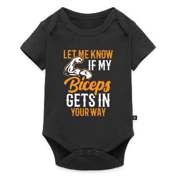 Let me know if my biceps are in your way - Baby Premium short-sleeve bodysuit - black - Front