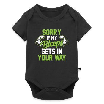 Sorry if my biceps are in your way - Baby Premium short-sleeve bodysuit - black - Front