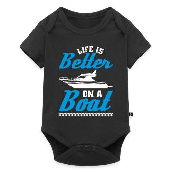 Life is better on a boat - Baby Premium short-sleeve bodysuit - black - Front
