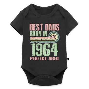 The best fathers were born in 1964, 59 years old, - Baby Premium short-sleeve bodysuit - black - Front