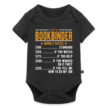 Buchbinder hourly wage - Baby Premium short-sleeve bodysuit - black - Front