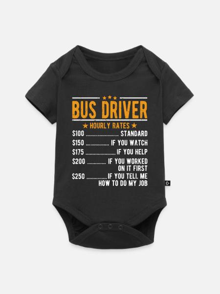 Busfahrer Stundenlohn - Baby Premium Kurzarmbody - Schwarz