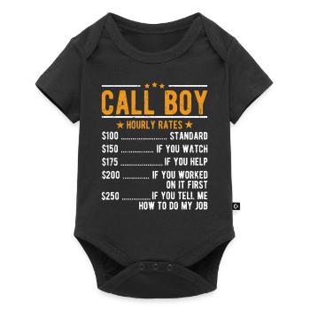 Call Boy salaire horaire - Body à manches courtes Premium Bébé - noir - Devant
