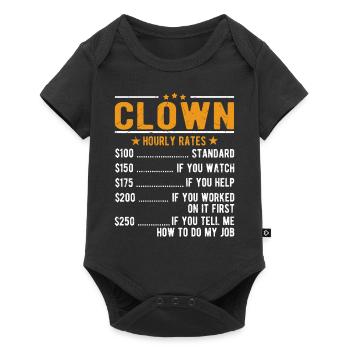 Salaire horaire de clown - Body à manches courtes Premium Bébé - noir - Devant