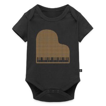 Klavier - Baby Premium Kurzarmbody - Schwarz - Vorne