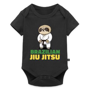 Brazilian Jiu Jitsu und Grappling Faultier - Baby Premium Kurzarmbody - Schwarz - Vorne