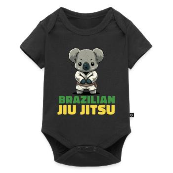 Brasilianisches Jiu Jitsu und Grappling Koala - Baby Premium Kurzarmbody - Schwarz - Vorne