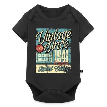 1941 Anniversaire vintage vintage rétro légende - Body à manches courtes Premium Bébé - noir - Devant